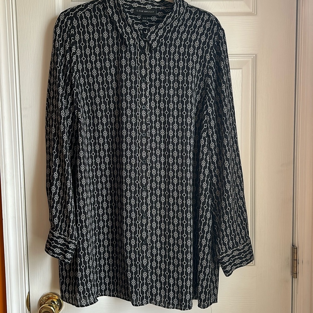Black & White Lane Bryant  Blouse